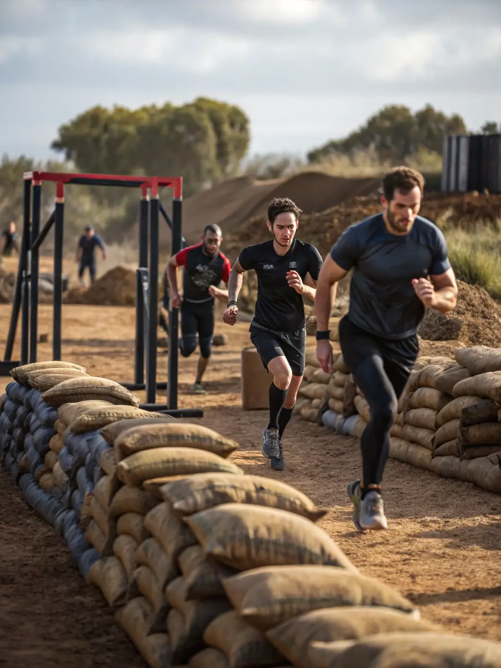 An action shot of athletes competing in a triathlon event organized by the AQUATIC CLUB, highlighting the intensity and excitement of the competition.